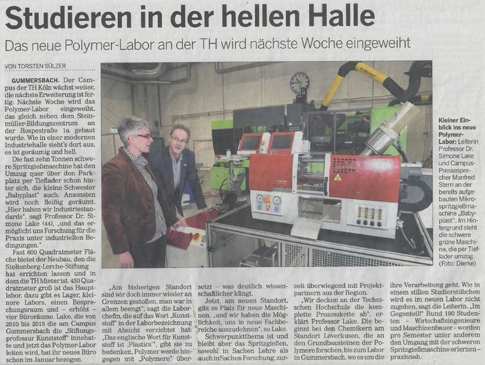 Bericht über die Spritzgießmaschine von babyplast an der TH Köln